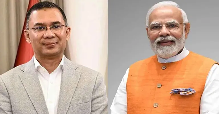 প্রধানমন্ত্রী তারেক রহমান ও নরেদ্র মোদি